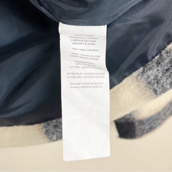 Coal Sheila Cream Plaid Shacket Size Medium - Picture 6 of 8